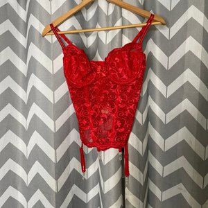 NWT VICTORIA'S SECRET vtg red lace corset